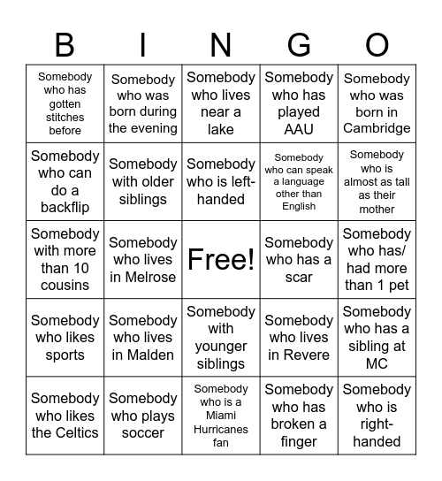 Readiness Bingo Card