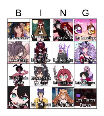 Loteria Vtuber Bingo Card