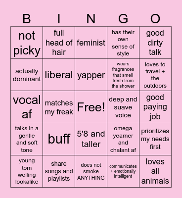 honeybee's type Bingo Card