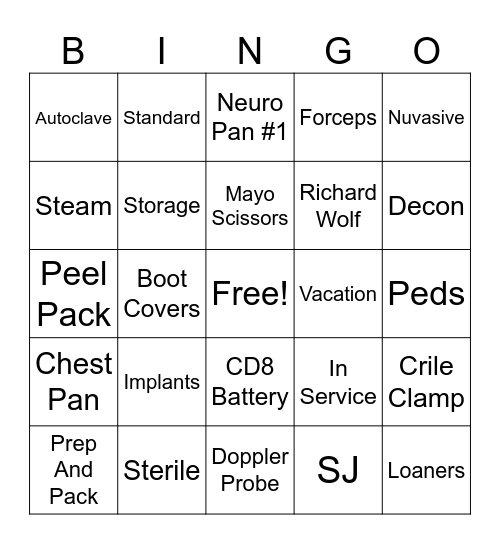 SPD Week Bingo Card