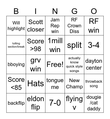 IDL bingo Card
