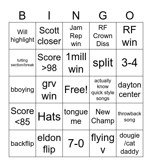 IDL bingo Card