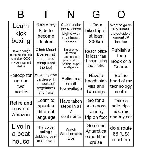 CARDS - Trial by fire Bingo Card