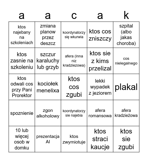 adapciak Bingo Card
