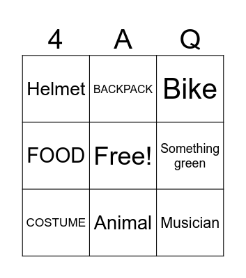 Subway Bingo Card