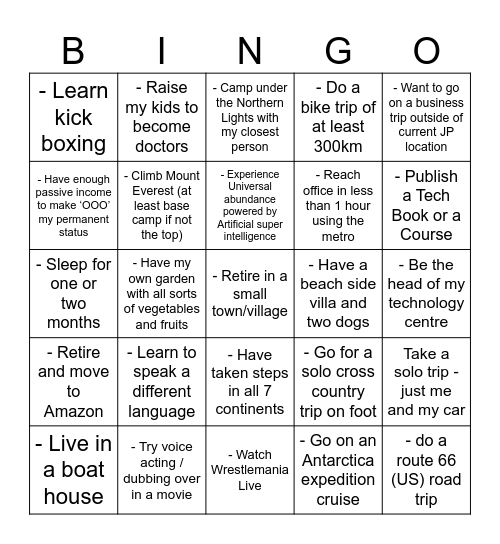 Nitins card Bingo Card