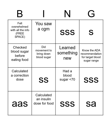 cognates Bingo Card