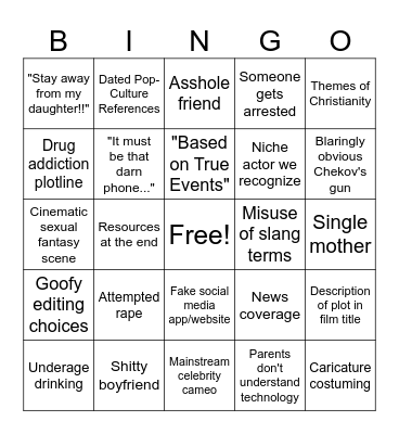 liftime original movies bingo Card