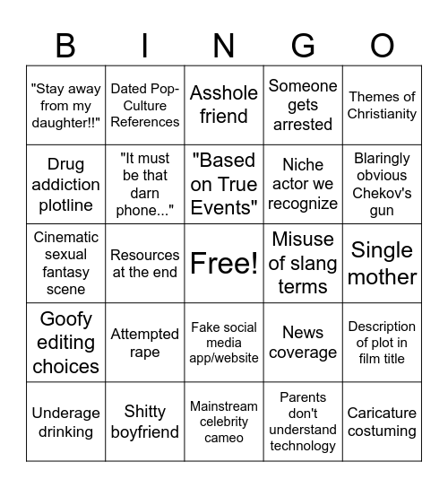 liftime original movies bingo Card