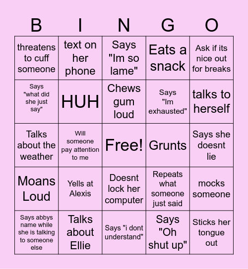ROSE Bingo Card