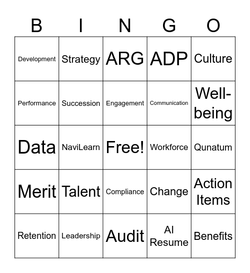 Navitus Human Resources Bingo Card