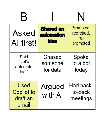 AI Survival Bingo Card