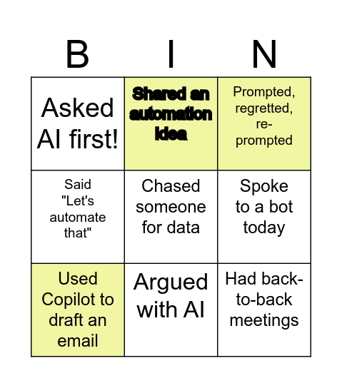 AI Survival Bingo Card