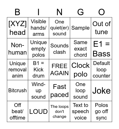 Incredibingo PT2 Bingo Card