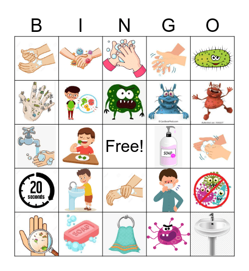 Handwashing Bingo Card