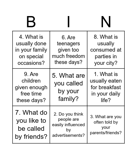 Present Simple Passive Bingo Card