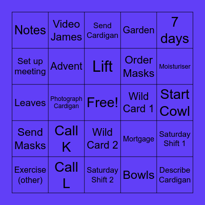 September Bingo Card