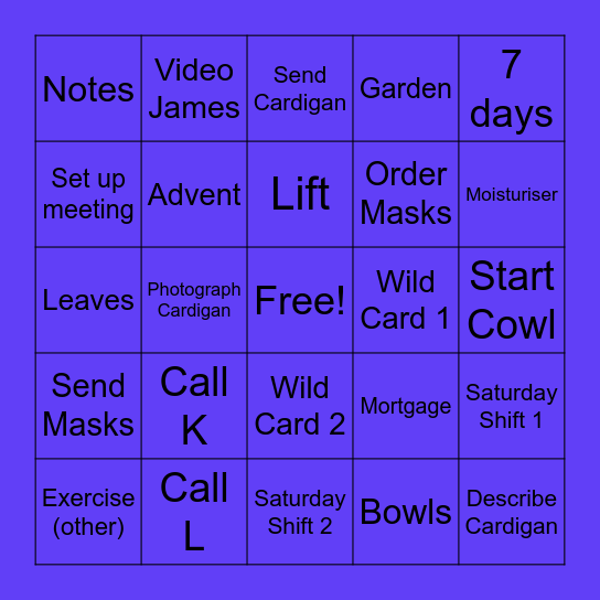 September Bingo Card