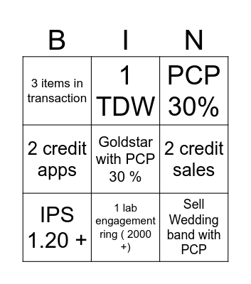 September End bingo Card