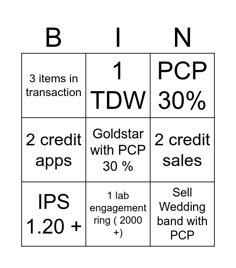 September End bingo Card