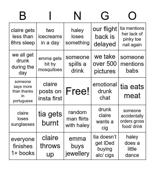PortuGals Bingo Card