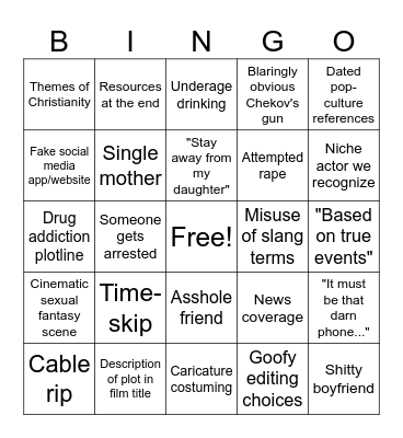 lifetime original movies bingo Card