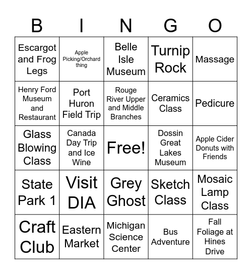 Fall Fun 2026 Bingo Card