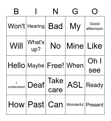 Top 50 Signs Bingo Card