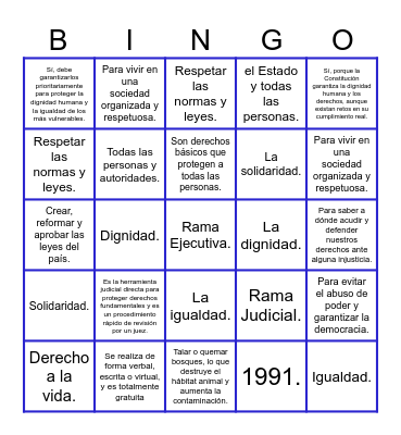 EXAMEN 11⁰ Bingo Card