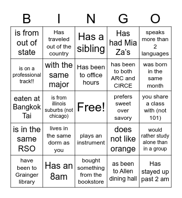 LAS 101 73 community bingo Card