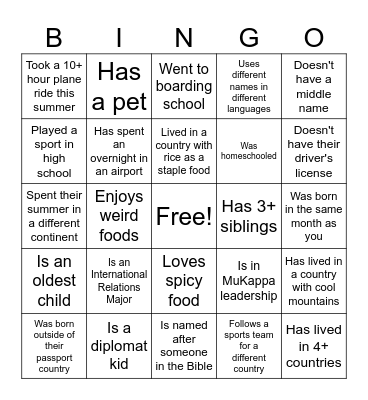 FIND SOMEONE WHO... Bingo Card