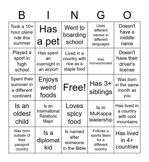 FIND SOMEONE WHO... Bingo Card