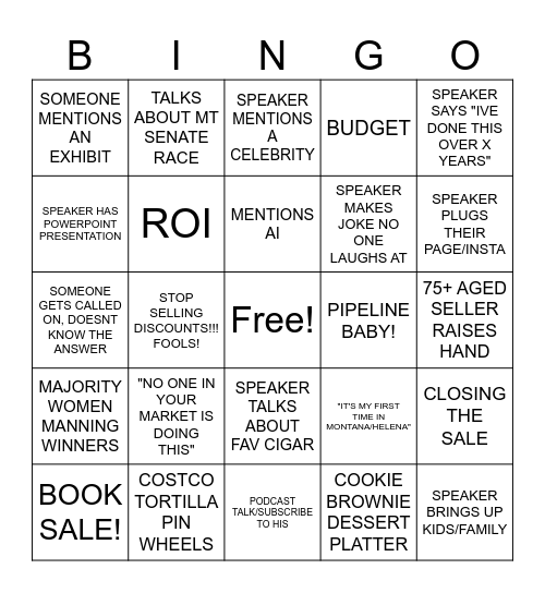 NBC MONTANA BINGO Card