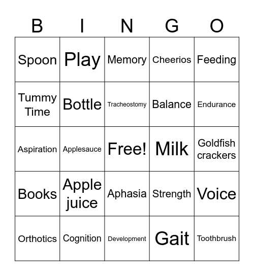 Rehab Week! Bingo Card