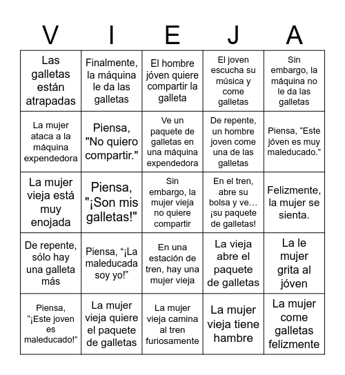 Snack Attack Bingo Card