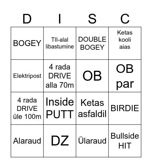 Dagö DG nädalamäng Bingo Card