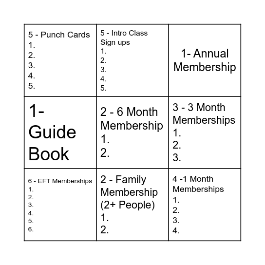 Salt Pump BINGO Card