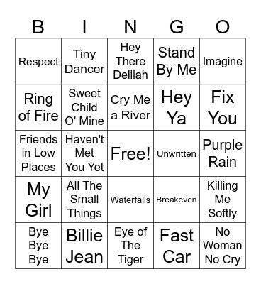 All Decades Bingo Card