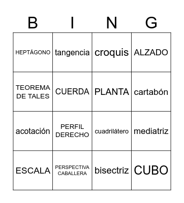 BINGO DIBUJO TÉCNICO Bingo Card