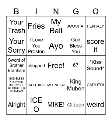 Jehovani Bingo Card