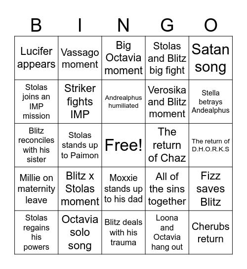 Helluva bingo Card