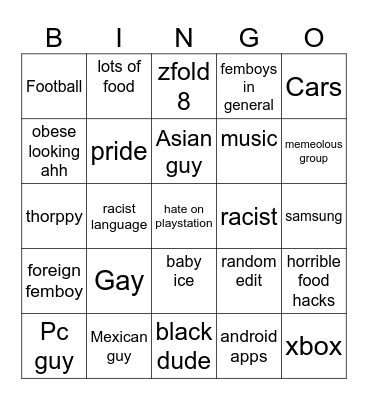 Insta with will Bingo Card