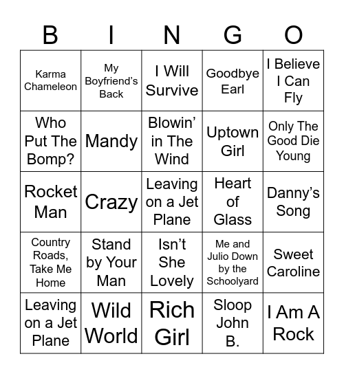 Radio Bingo Me First & The Gimmie Gimmies Cover Covers Bingo Card