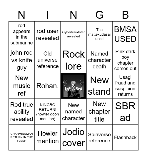 JOJOLANDS CHAPTER 40 NINGBO BINGO Card