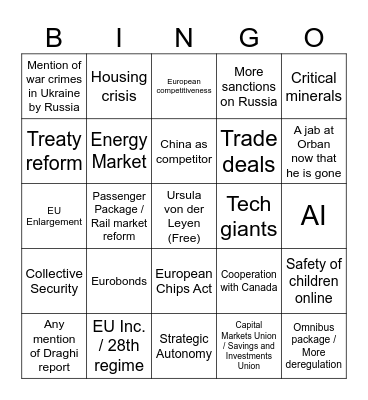 SOTEU Bingo Card