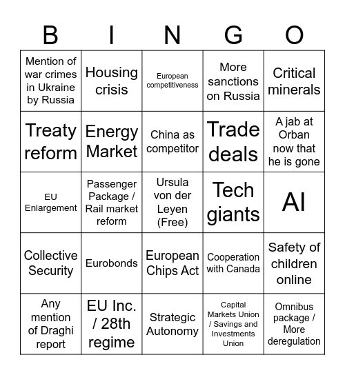 SOTEU Bingo Card