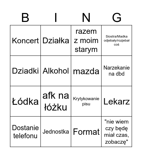 DziQ |Bingo Card