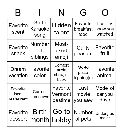 Find Someone Who Shares Your... Bingo Card