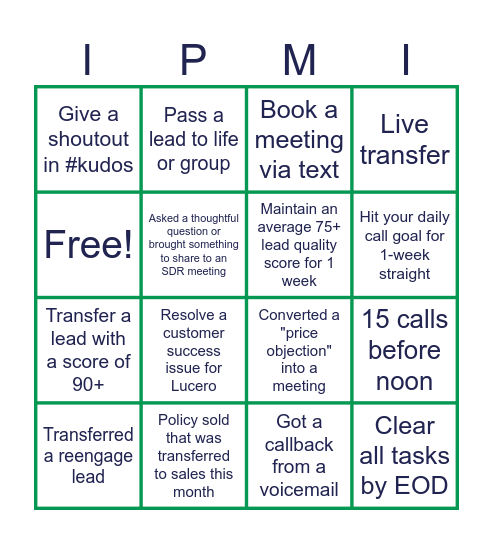 SDR BINGO Card