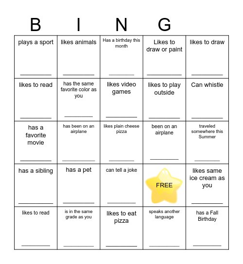 Find Someone Who... Bingo Card